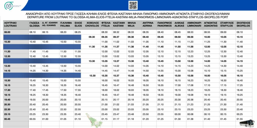 Skopelos Buses Route